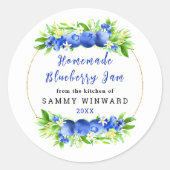 Zelfgemaakte Bosbessenjam Inmaaklabel Ronde Sticker (Voorkant)