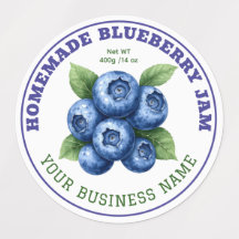 Zelfgemaakte Bosbessenjam Pot Productlabel
