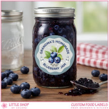 Zelfgemaakte Bosbessenjam Potlabels
