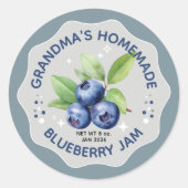 Zelfgemaakte Bosbessenjam Potlabels Ronde Sticker (Voorkant)