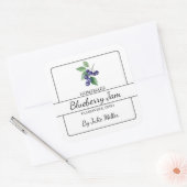 Zelfgemaakte bosbessenjam vierkante sticker (Envelop)