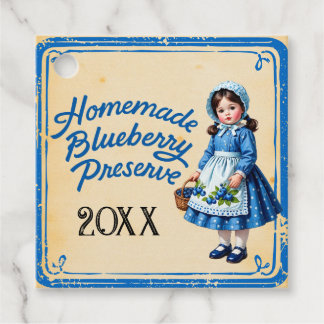 Zelfgemaakte bosbessenvruchtenjam vintage favor ta bedankjes labels