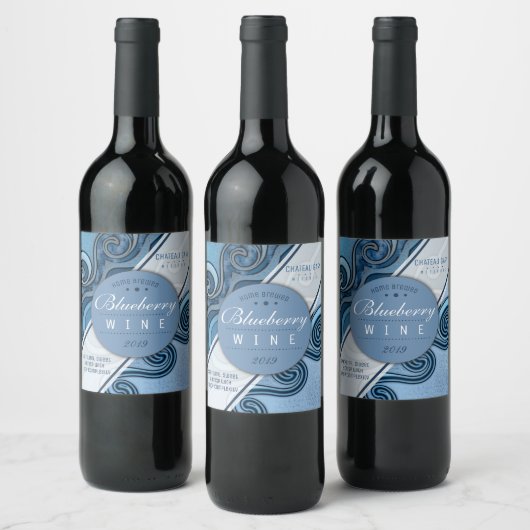 Zelfgemaakte bosbessenwijn cider gepersonaliseerd wijn etiket (Flessen)