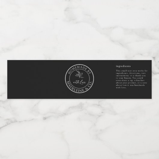 Zelfgemaakte Botanische Aangepaste Zwarte Verpakki Waterfles Etiket (Enkel label)