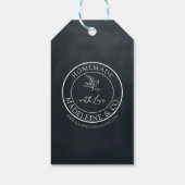 Zelfgemaakte Botanische Custom Black verpakking Gi Cadeaulabel (Achterkant)