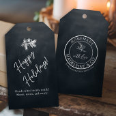 Zelfgemaakte Botanische Custom Black Verpakking Va Cadeaulabel