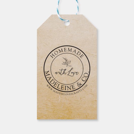 Zelfgemaakte Botanische Custom Kraft Verpakking Va Cadeaulabel (Achterkant)