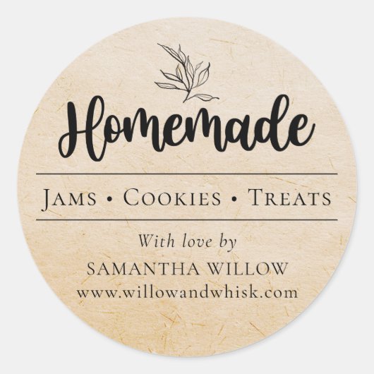 Zelfgemaakte Botanische Kraft Custom Product Verpa Ronde Sticker (Voorkant)