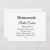 Zelfgemaakte boterkoekjes gemaakt met liefde en te briefkaart (Voorkant / Achterkant)