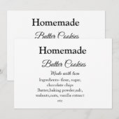 Zelfgemaakte boterkoekjes gemaakt met liefde en te kaart (Voorkant / Achterkant)