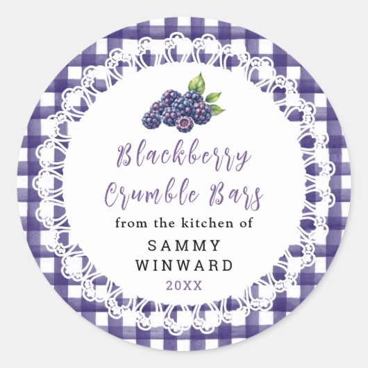 Zelfgemaakte Braambes Crumble Reep Label (Voorkant)