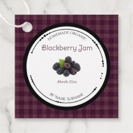 Zelfgemaakte Braambessenjam Label Met Ingredienten