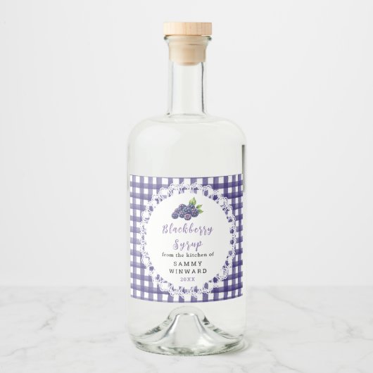 Zelfgemaakte Braambessensiroop Fles Etiket (Voorkant)