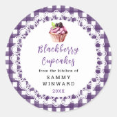 Zelfgemaakte Bramen Cupcakes Voedsel Label (Voorkant)