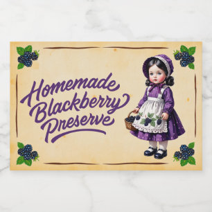 Zelfgemaakte Bramenjam - Vintage Voedselcontainer Etiket