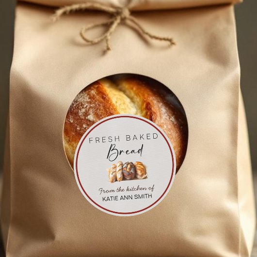 Zelfgemaakte Brood Bakkerij Label Ronde Stickers