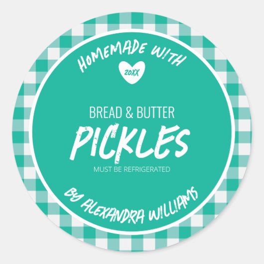 Zelfgemaakte Brood En Boter Augurk Ronde Sticker (Voorkant)