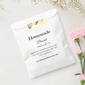 Zelfgemaakte bruinie gemaakt met liefde tekst toev bedankzakje (Gezegeld)