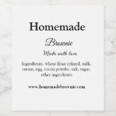 Zelfgemaakte bruinie gemaakt met liefde tekst toev wijn etiket (Enkel label)