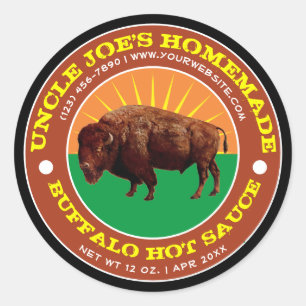 Zelfgemaakte Buffalo Hot Sauce Label Sjabloon