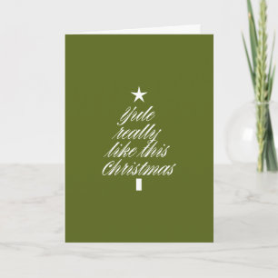 Zelfgemaakte cadeaukaart plaatsing Kerstmis "Yule" Kaart