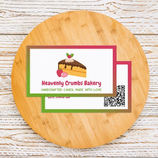 Zelfgemaakte Cake Aangepaste QR Visitekaartje