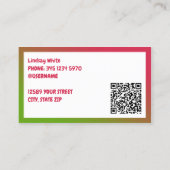 Zelfgemaakte Cake Aangepaste QR Visitekaartje (Achterkant)
