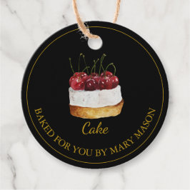 Zelfgemaakte Cake Favor Tags | Zwart Bedankjes Labels