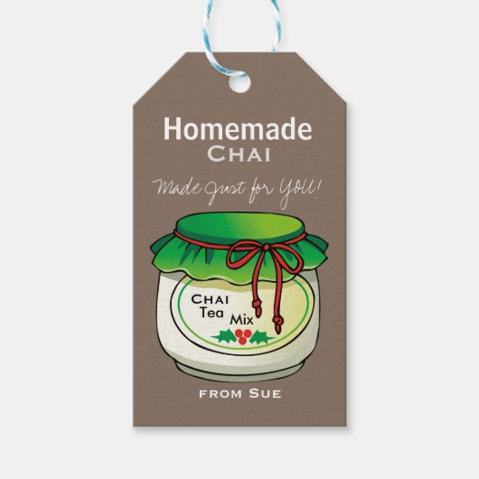 Zelfgemaakte Chai Tea Mix Cadeau Labels Cadeaulabel (Voorkant)