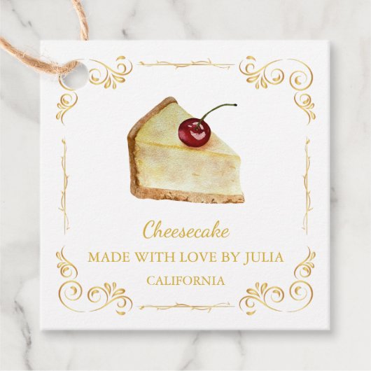 Zelfgemaakte Cheesecake Square Hang Label (Voorkant)