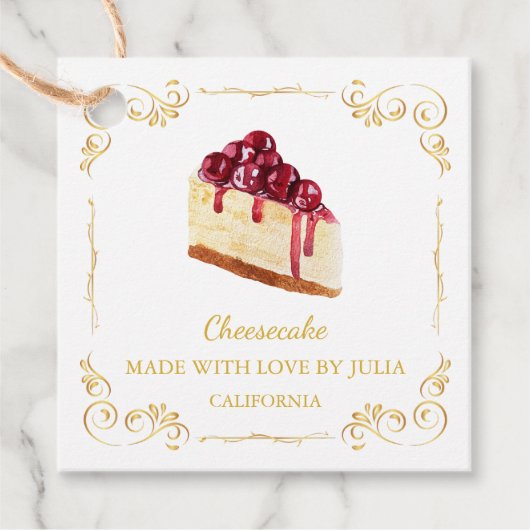 Zelfgemaakte Cheesecake Square Hang Label (Voorkant)