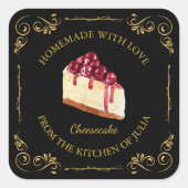  zelfgemaakte Cheesecake Square Label (Voorkant)