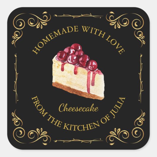  zelfgemaakte Cheesecake Square Label (Voorkant)