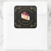  zelfgemaakte Cheesecake Square Label (Tas)