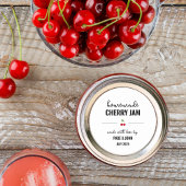 Zelfgemaakte Cherry Jam Jar Label Sticker