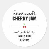Zelfgemaakte Cherry Jam Jar Label Sticker (Voorkant)