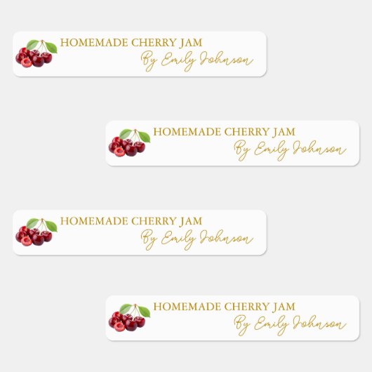 Zelfgemaakte Cherry Jam Thin Label (Groep)