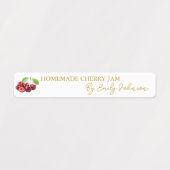 Zelfgemaakte Cherry Jam Thin Label (Design 2)