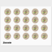 ZELFGEMAAKTE CHERRY PIE Grunge Font Kraft Brown Ronde Sticker (Vel)
