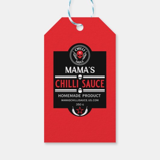 Zelfgemaakte chili saus cadeaulabel (Achterkant)