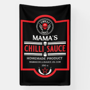 Zelfgemaakte chili saus spandoek