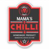 Zelfgemaakte chili saus sticker (Voorkant)