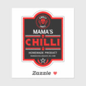 Zelfgemaakte chili saus sticker (Vel)