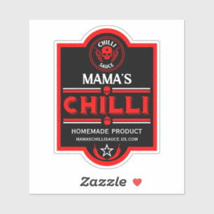 Zelfgemaakte chili saus sticker