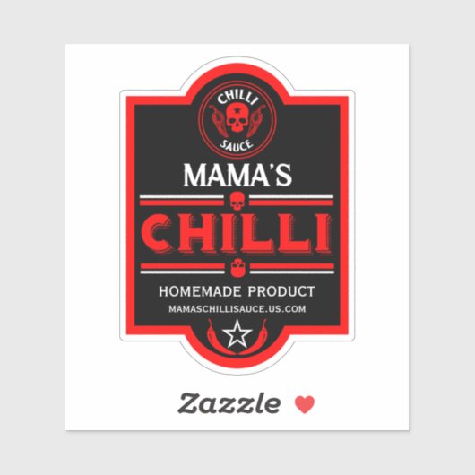 Zelfgemaakte chili saus sticker (Vel)