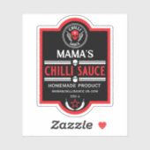 Zelfgemaakte chili saus sticker (Vel)