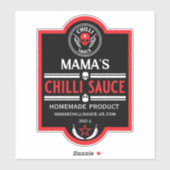 Zelfgemaakte chili saus sticker (Vel)