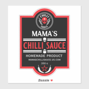 Zelfgemaakte chili saus sticker