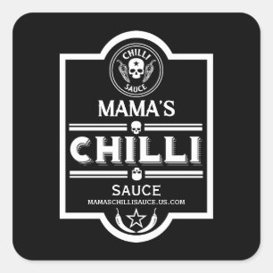 Zelfgemaakte chili saus vierkante sticker
