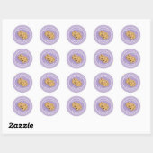 Zelfgemaakte Choc Chip Cookies op lavendel polka d Ronde Sticker (Vel)